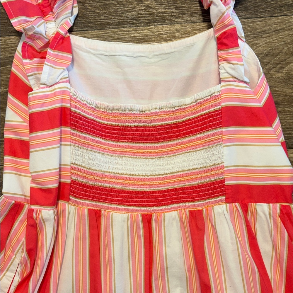 Pink Stripe Sundress with Ruffled Straps - Picture 4 of 4